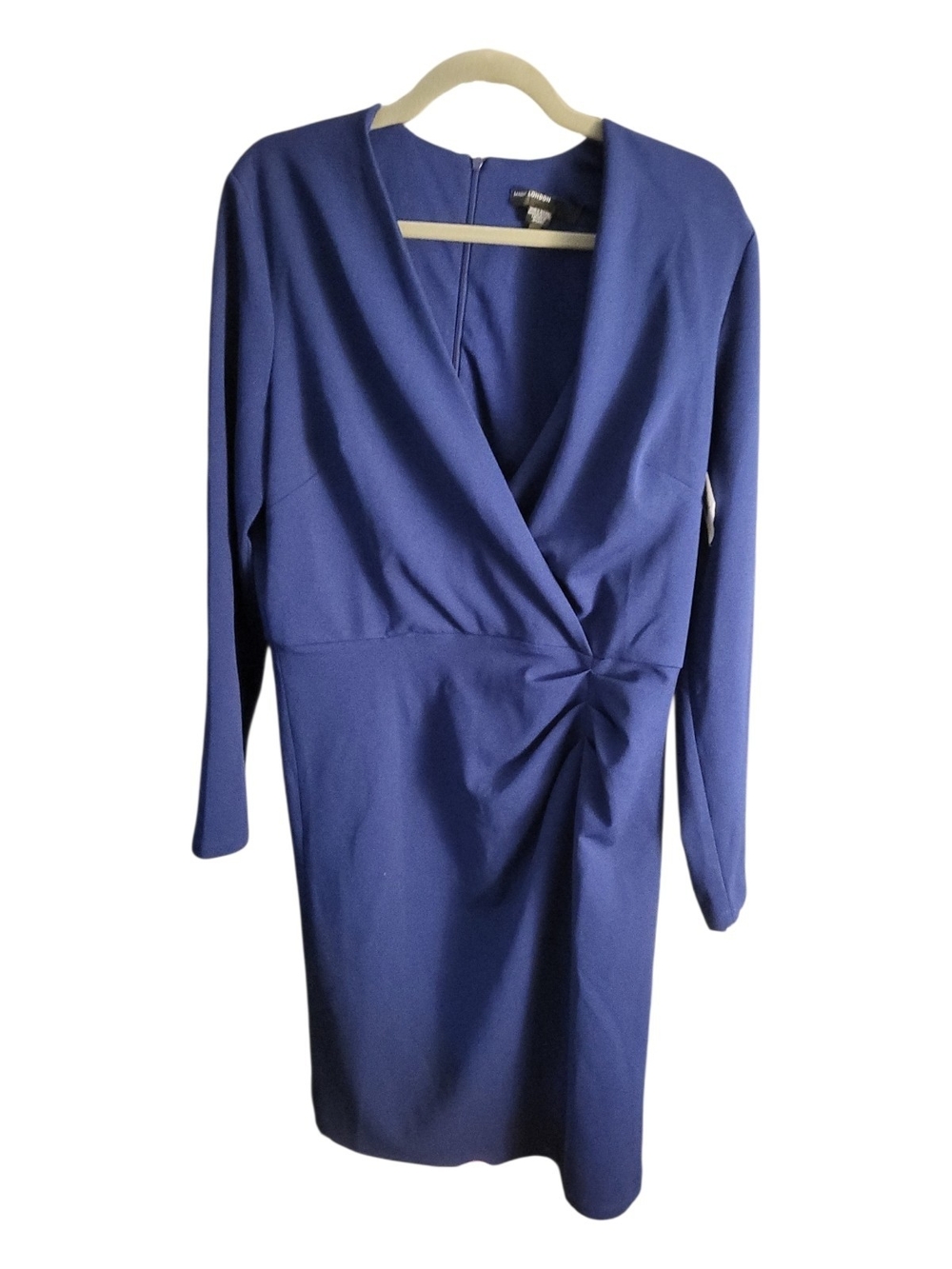 Maggy London Royal Blue Long-Sleeve Wrap Dress Size 14